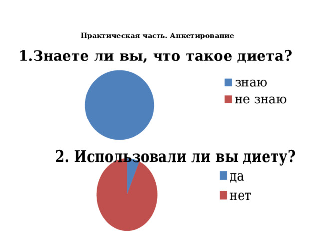 Практическая часть. Анкетирование   