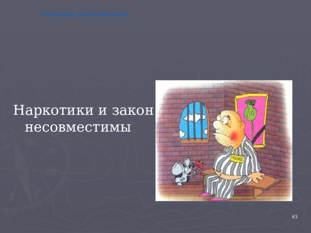 Уголовная ответственность Наркотики и закон несовместимы 4 