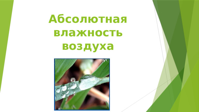 Абсолютная влажность воздуха   