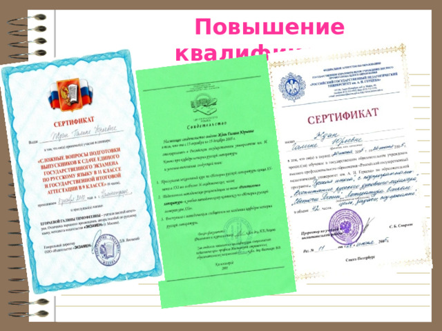 Повышение квалификации     