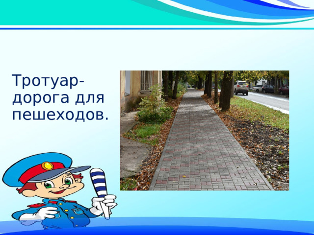 Тротуар- дорога для пешеходов. 