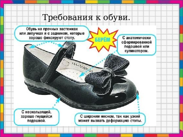 Требования к обуви. 