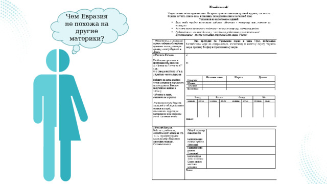 Чем Евразия не похожа на другие материки? 