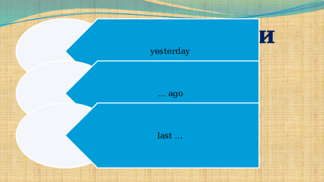 yesterday … ago last … Слова - флажки 