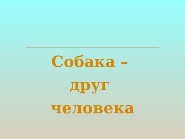 Собака – друг человека 