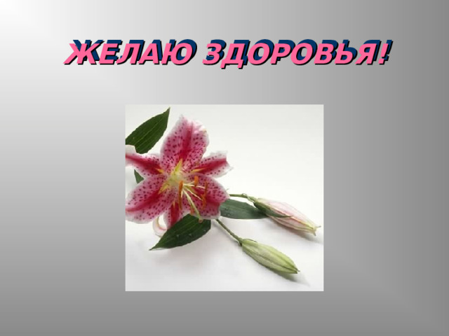 ЖЕЛАЮ ЗДОРОВЬЯ! 