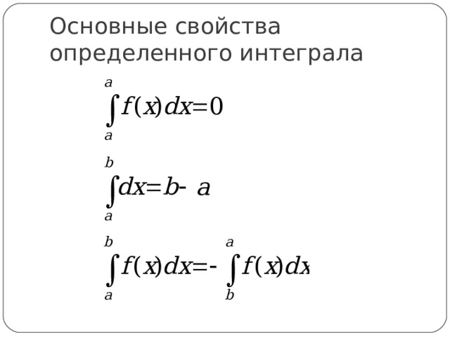 Основные свойства определенного интеграла 
