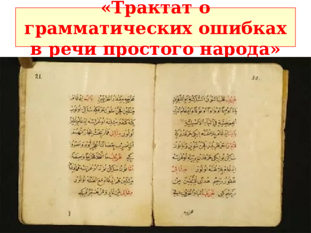 «Трактат о грамматических ошибках в речи простого народа» 