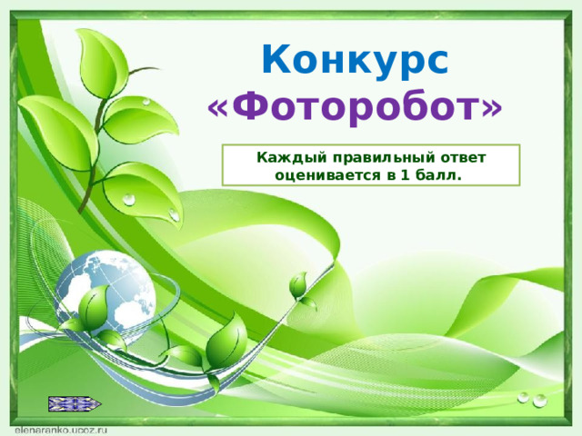 Конкурс  «Фоторобот» Каждый правильный ответ оценивается в 1 балл. 