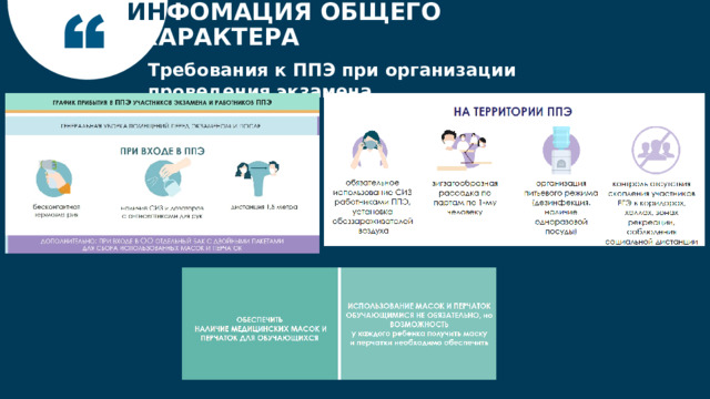 ИН ФОМАЦИЯ ОБЩЕГО ХАРАКТЕРА Требования к ППЭ при организации проведения экзамена 5 