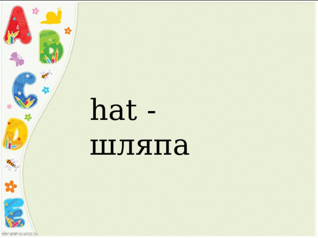 hat - шляпа 