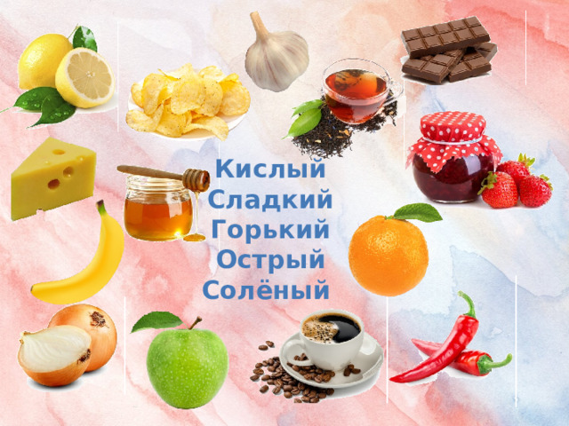 Кислый Сладкий Горький Острый Солёный   