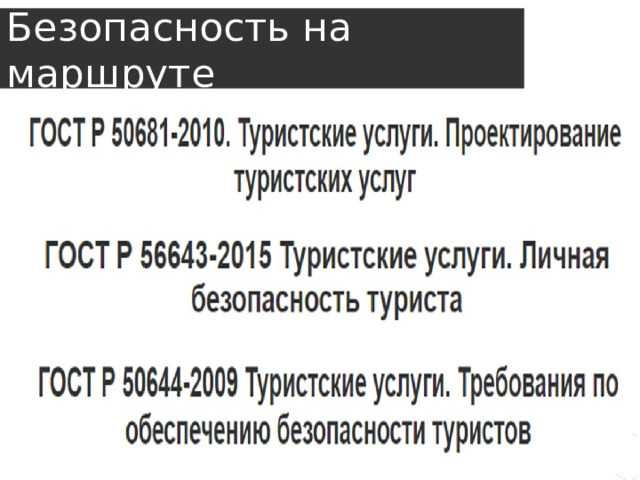 Безопасность на маршруте 