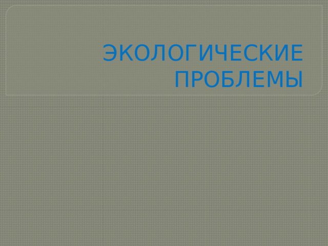 ЭКОЛОГИЧЕСКИЕ ПРОБЛЕМЫ 