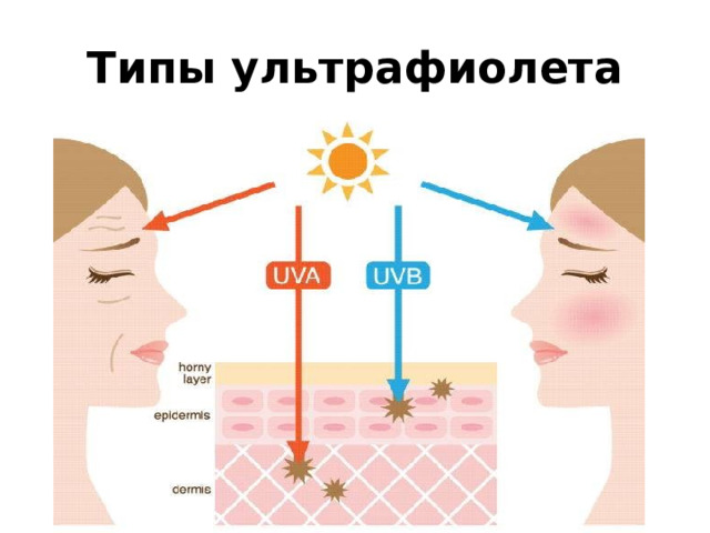 Типы ультрафиолета 