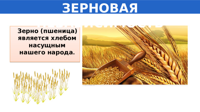 ЗЕРНОВАЯ НЕЗАВИСИМОСТЬ  Зерно (пшеница) является хлебом насущным нашего народа . 