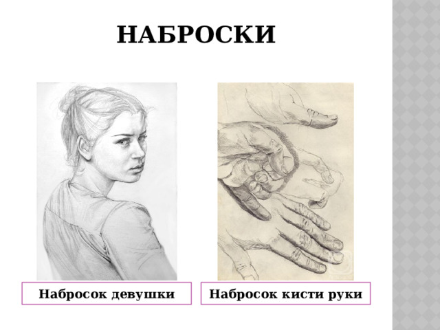 Наброски Набросок девушки Набросок кисти руки 