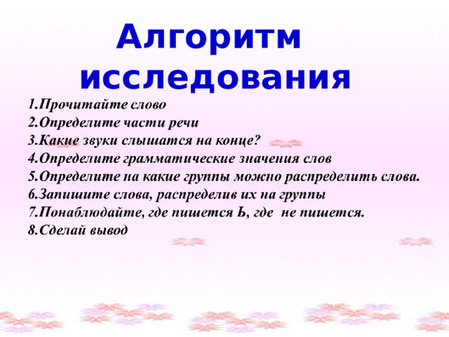 Алгоритм исследования 