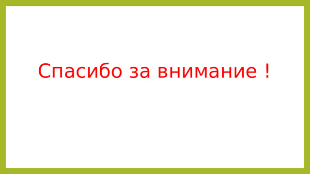 Спасибо за внимание ! 