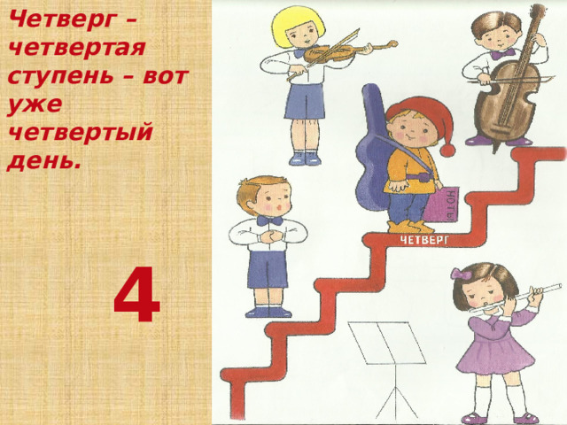 Четверг – четвертая ступень – вот уже четвертый день.  4 