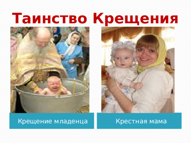 Таинство Крещения Крещение младенца  Крестная мама 