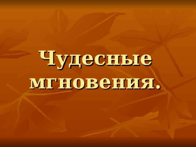 Чудесные мгновения. 