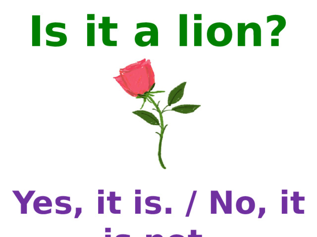 Is it a lion? Yes, it is. / No, it is not. 