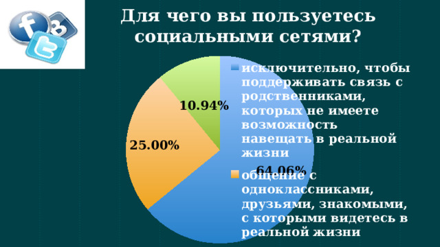 Для чего вы пользуетесь социальными сетями? 