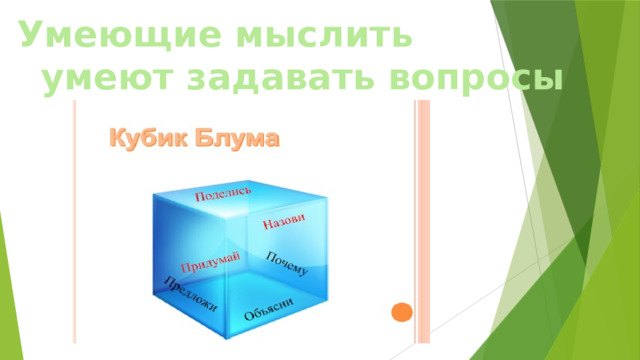 Умеющие мыслить  умеют задавать вопросы 