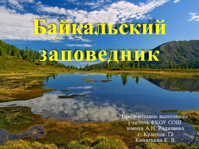 Презентацию выполнила учитель ФКОУ СОШ имени А.Н. Радищева г. Кузнецк-12 Канатьева Е. В. 