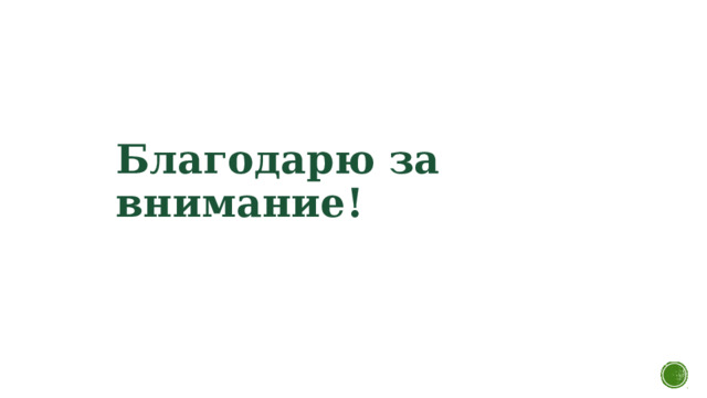 Благодарю за внимание! 