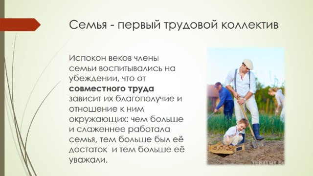 Семья - первый трудовой коллектив 