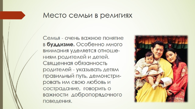 Место семьи в религиях 