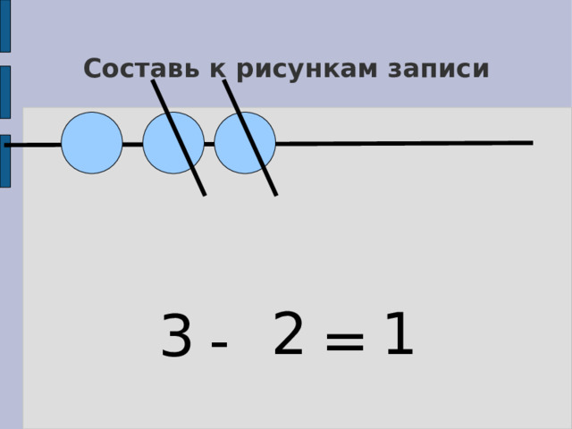 Составь к рисункам записи 2 1 3  - = 