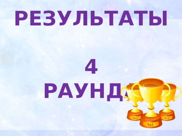 РЕЗУЛЬТАТЫ  4  РАУНДА 
