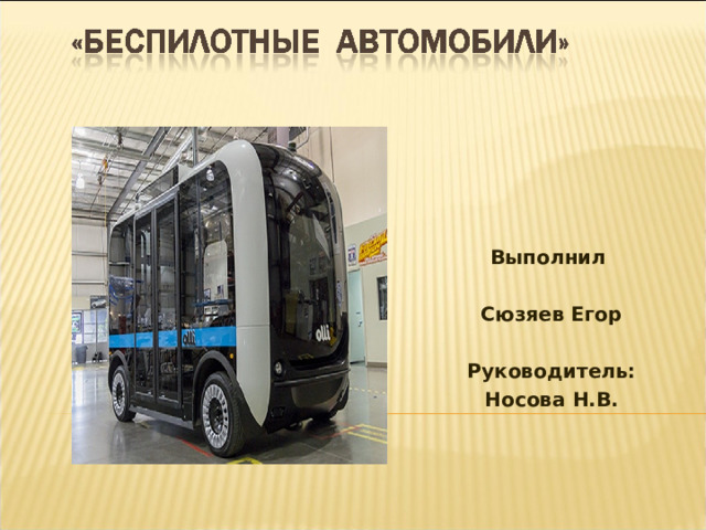 Выполнил  Сюзяев Егор  Руководитель: Носова Н.В.  