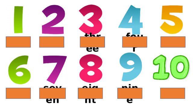 three one two four five six ten nine eight seven 
