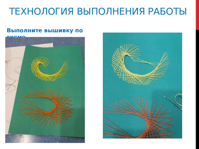 Технология выполнения работы   Выполните вышивку по схеме Лицевая сторона 