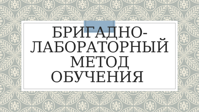 Бригадно-лабораторный метод обучения 