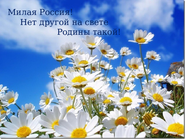 Милая Россия! Нет другой на свете Родины такой! 