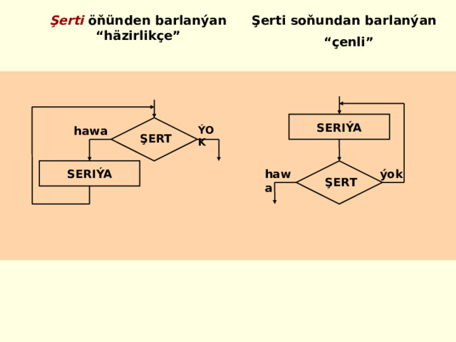 Şerti soňundan barlanýan “ çenli” Şerti öňünden barlanýan “häzirlikçe” SERIÝA ÝOK hawa ŞERT SERIÝA ýok hаwa ŞERT 
