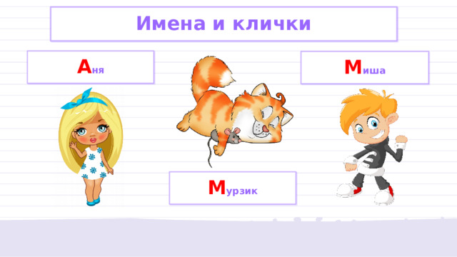 Имена и клички А ня М иша М урзик 
