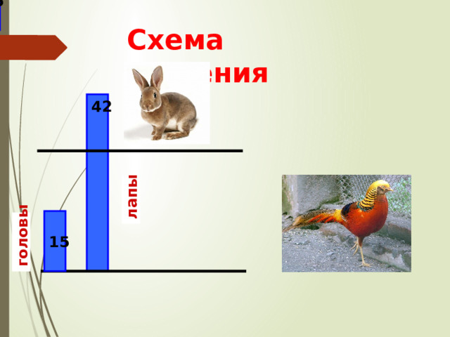12 15  головы лапы Схема решения 42 15 