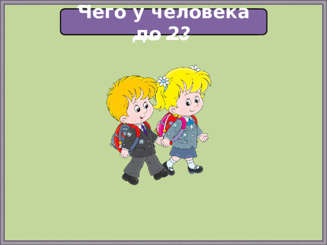 Считаем парами до 20 Чего у человека по 2? 