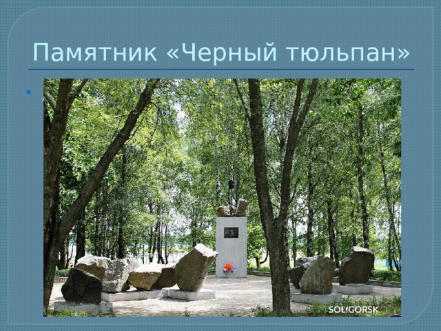Памятник «Черный тюльпан» . 