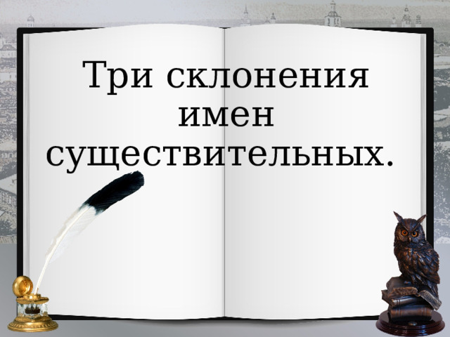 Три склонения имен существительных.   