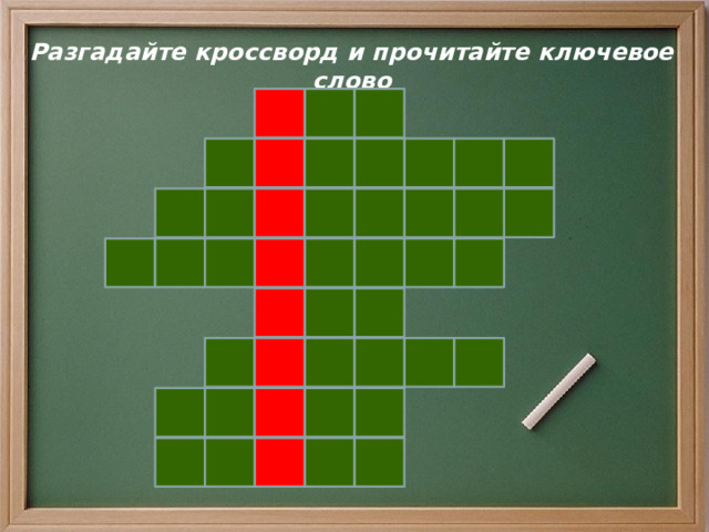 Разгадайте кроссворд и прочитайте ключевое слово                                              