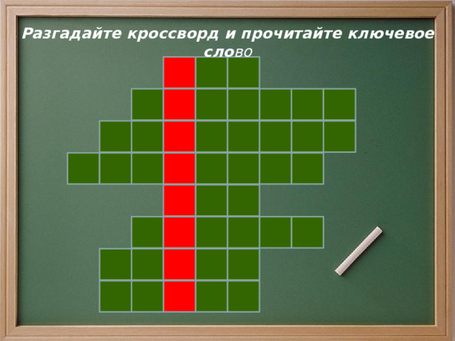 Разгадайте кроссворд и прочитайте ключевое сло во                                              