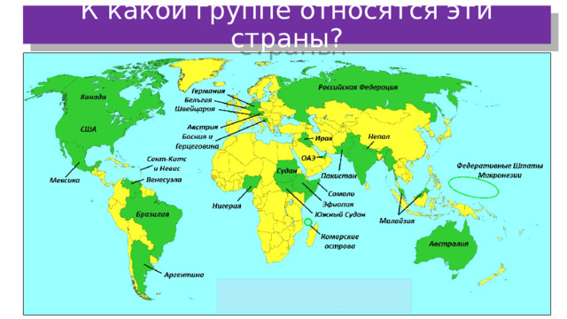 К какой группе относятся эти страны? 