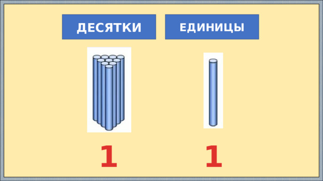 ДЕСЯТКИ ЕДИНИЦЫ 1 1 